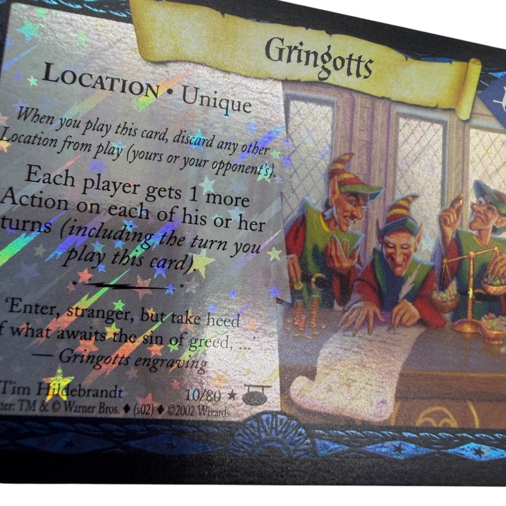 Harry Potter TCG Gringotts 10/80 Diagon Alley Rare Holofoil Card 2002 Vintage